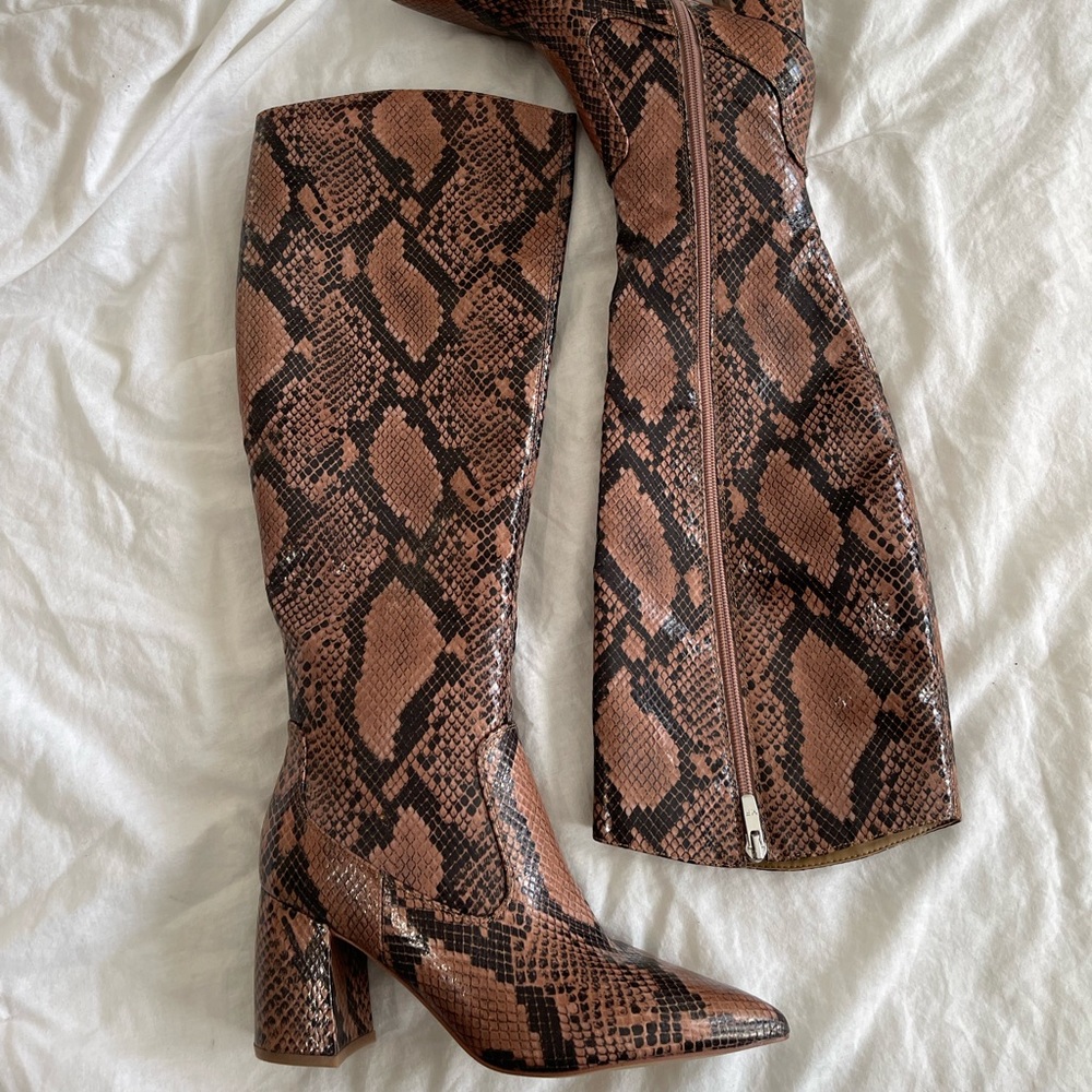 Marc Fisher Snake skin knee high boots